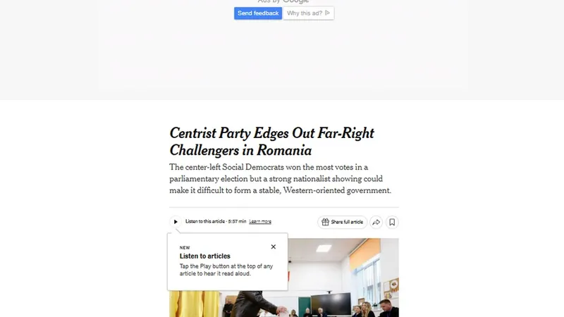 New York Times, despre România: Cea mai gravă perioadă de turbulenţe politice din ultimele decenii - Foto: captură ecran