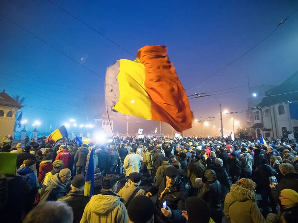 Fotografie folosită de PSD pentru „mitingul împotriva abuzurilor”