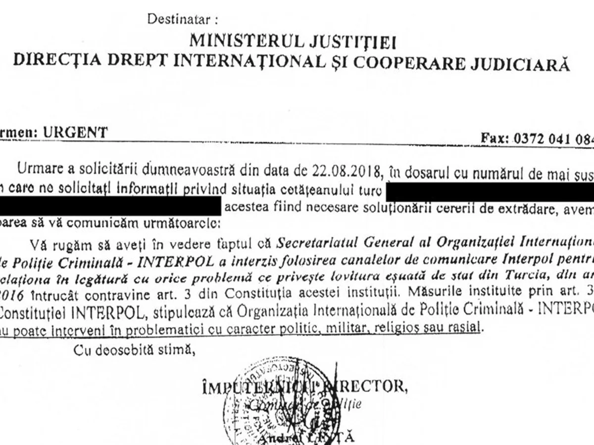 Interpol refuză să coopereze cu Turcia pentru extrădarea simpatizanților lui Gülen. Nu și România