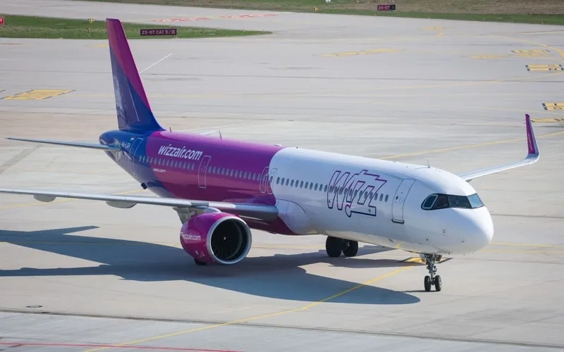 Un avion Airbus A321 NEO al WIzz Air aterizează la Stuttgart, acum două zile - Foto: Profimedia Images