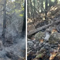 Misiune dificilă a pompierilor din Vâlcea. A doua zi de intervenție la incendiul din masivul Buila - Foto: gazetavalceana.ro