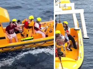 Un tată a sărit în ocean să-și salveze fiica căzută peste bordul unui vas de croazieră - Foto: X/ @Moluskein