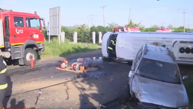 Șoferul nu s-ar fi asigurat la intrarea pe DN 71. Foto: Captura Video