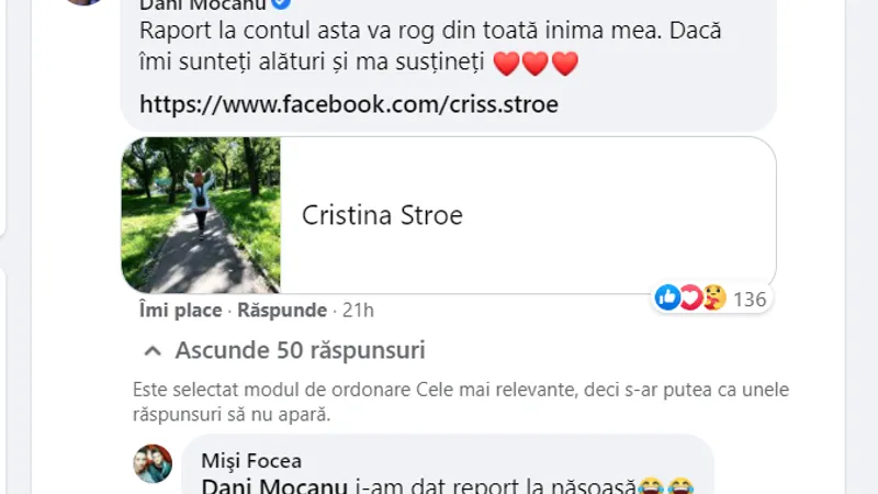 Mesajul de instigare a lui Dani Mocanu Foto: Facebook