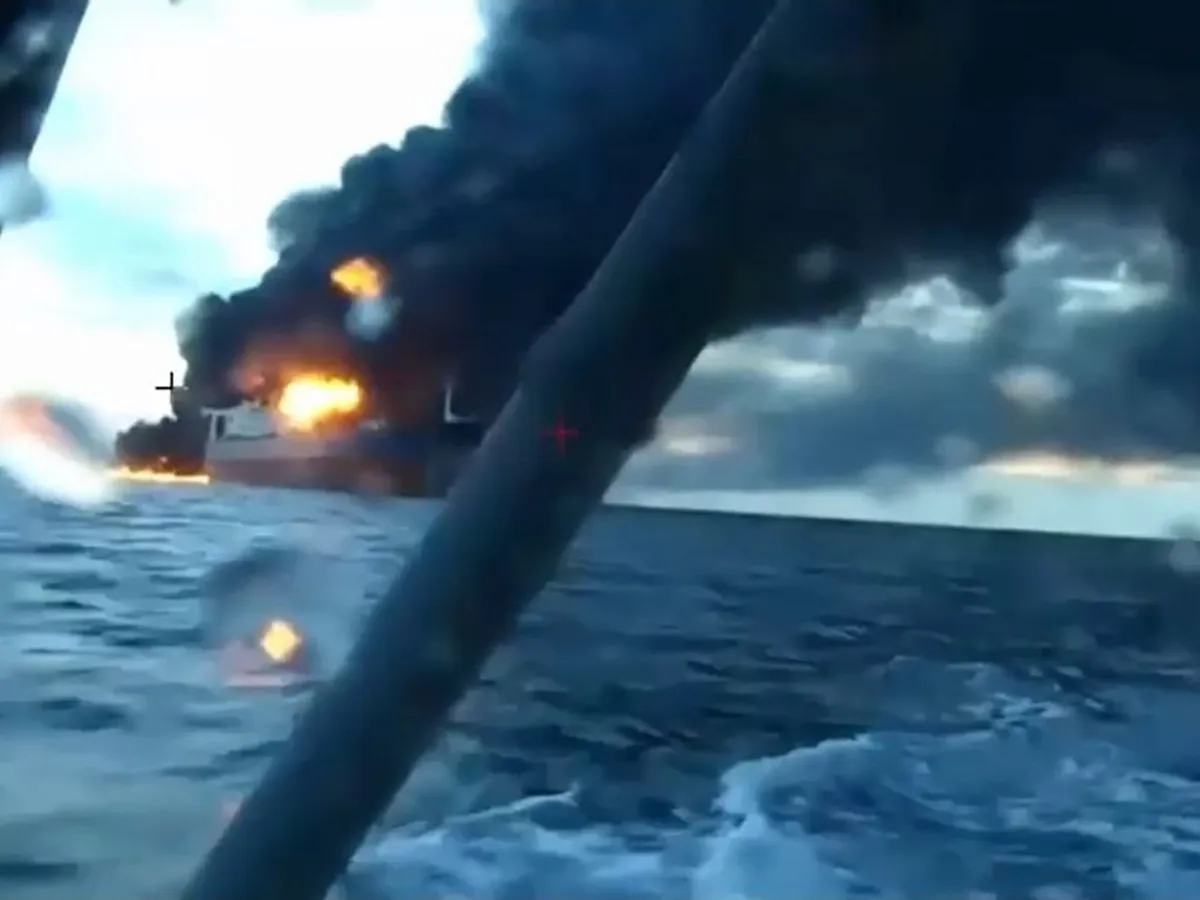 Petrolier rusesc lovit de drona Sea baby - Foto: Profimedia Images