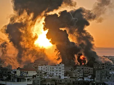 Atac aerian israelian/ Foto: Youssef Massoud AFP