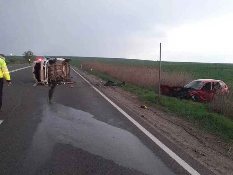 Accidentul s-a produs pe DN 1 (E60), în afara localităţii Copăceni - Foto: ISU Cluj