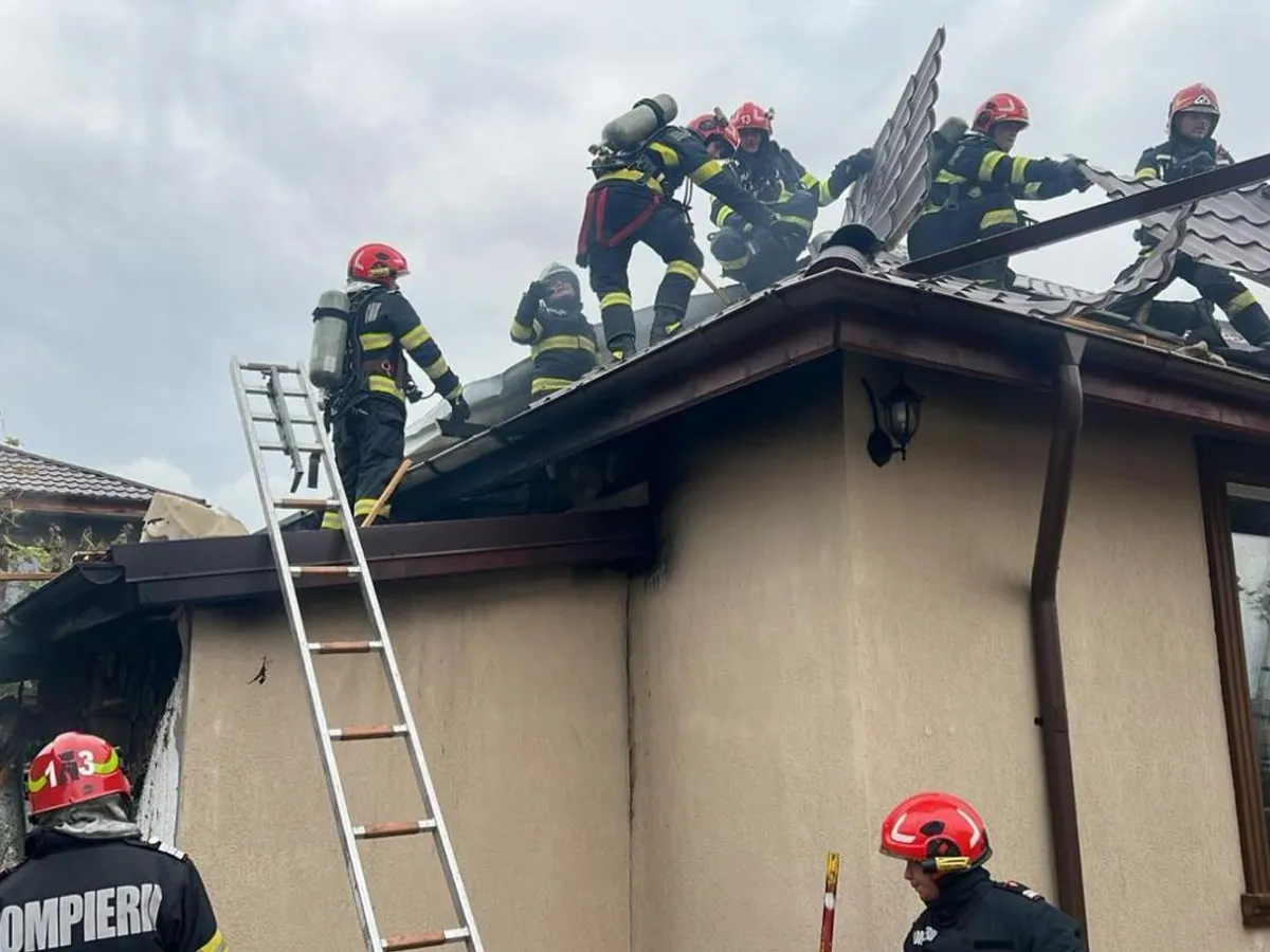 Pompierii ISUBIF intervin la incendiul din Cornetu, Ilfov - Foto: Facebook/IGSU