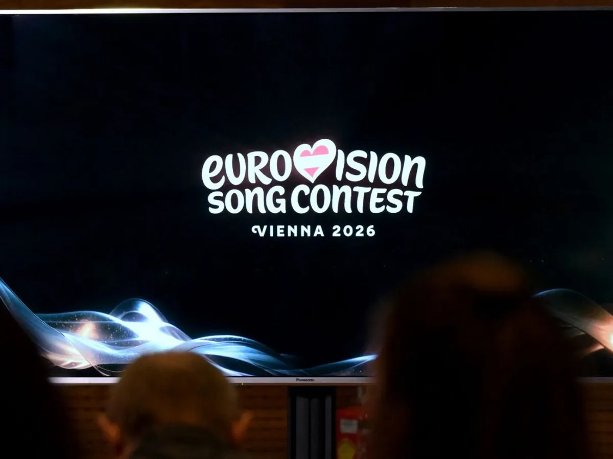 Un ecran arată logo-ul Eurovision Song Contest - Foto: Profimedia Images