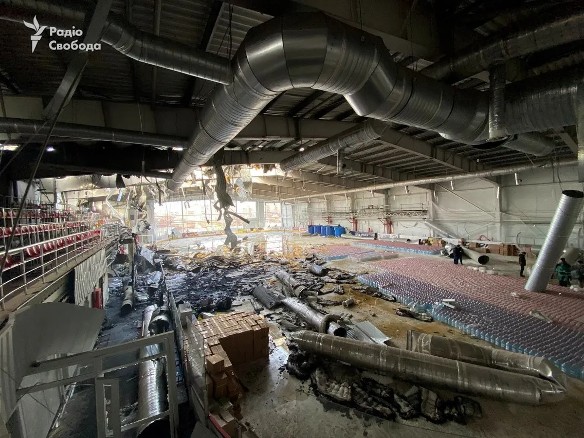 Distrugerile la arena de hochei Altair/Foto: twitter