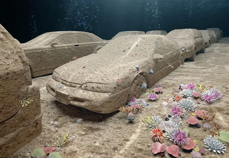 Maşini de ciment instalate pe fundul mării de The Reef Line Concrete - Foto: Profimedia Images