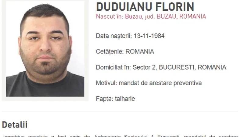 Anaser Duduianu se ascunde de politie Foto: Poliția Română