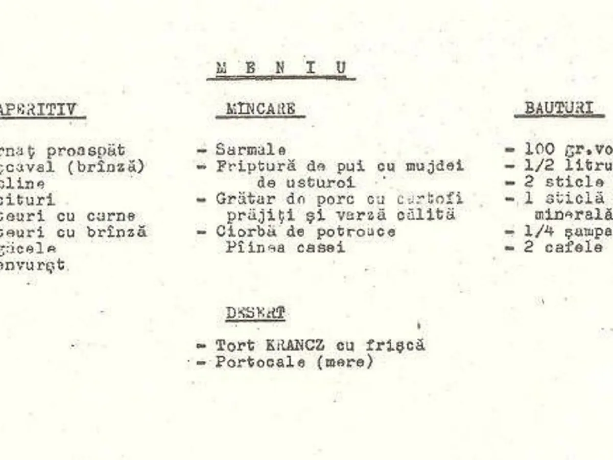 Ce meniu de Revelion aveau românii în 1984