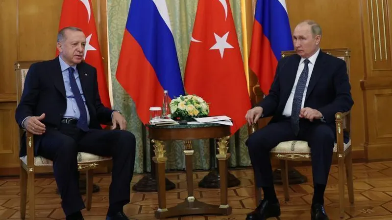 Președintele turc Erdogan și președintele rus Vladimir Putin- Foto: PROFIMEDIA IMAGES