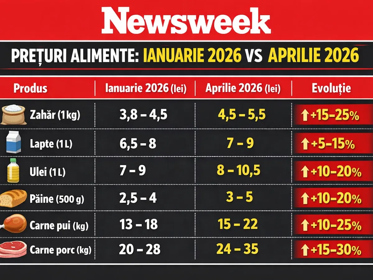 Analiză comparativă a prețurile din marile lanțuri de magazine Sursa: Newsweek Romania