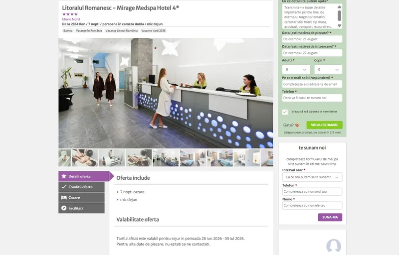 Ofertă la Mirage Medspa Hotel Eforie Nord - Foto: captură ecran