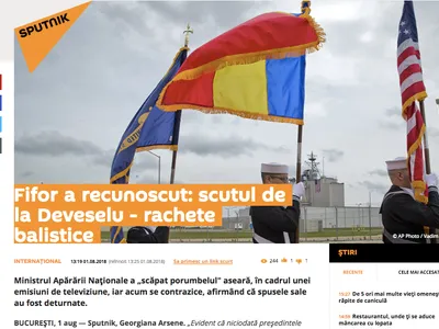 Sputnik România despre declarațiile lui Fifor