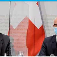 Președintele Guy Parmelin și ministrul Sănătății Alain Berset/AFP