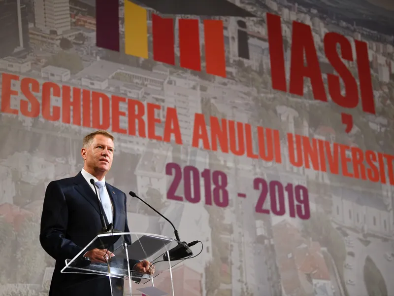 Klaus Iohannis a participat la deschiderea anului universitar, la Iași. Foto: Administrația Prezidențială