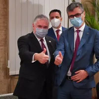 Ambasadorul SUA în România, Adrian Zuckerman și ministrul Economiei, Virgil Popescu/FOTO: G4 Media