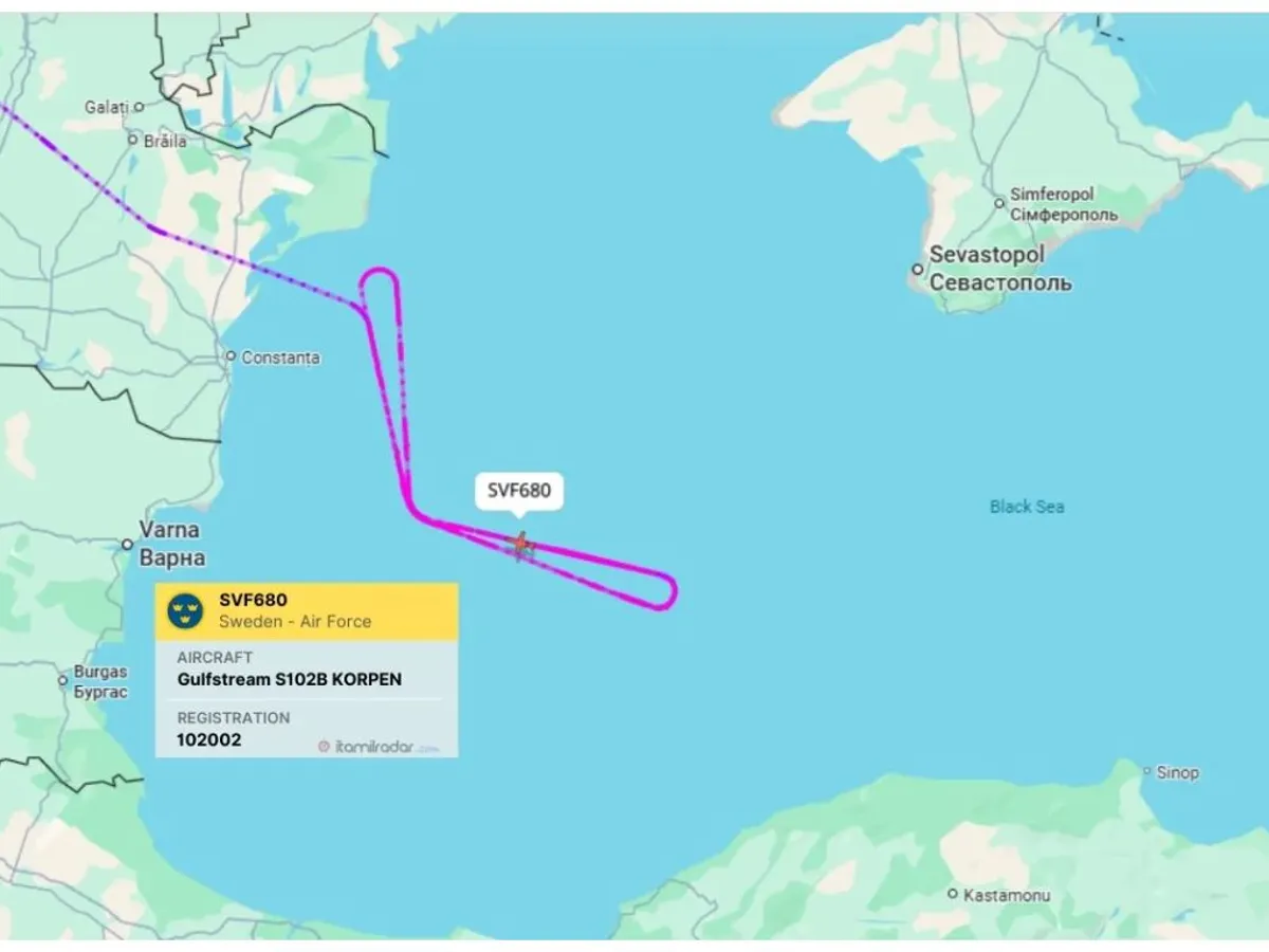 Misiune Suedia de supraveghere la Marea Neagră - Foto: ItaMilRadar