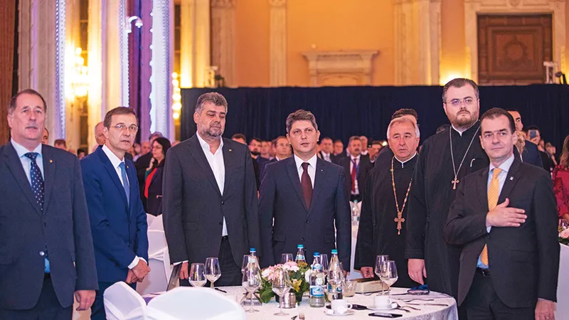 Vorbitori la Micul Dejun cu Rugăciune: Sergiu Nistor, Ioan Aurel Pop, Marcel Ciolacu, Titus Corlățean, Stelian Tofană, Ionuț Mavrichi și Ludovic Orban (de la stânga la dreapta)