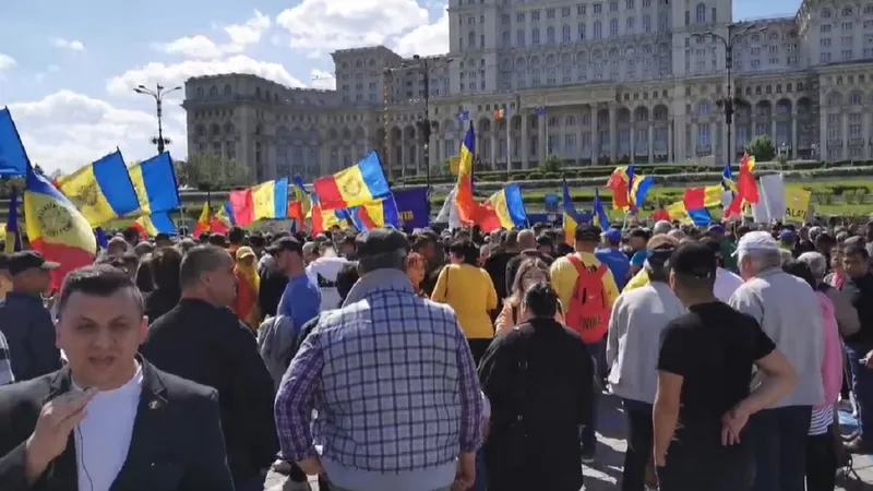 Proteste în fața Palatului Parlamentului Foto: captură video Facebook