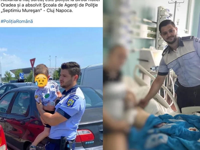 Alexandru, polițistul erou care a salvat un copil de la înec. Și în 2021 a fost la locul potrivit - Foto: Facebook/ Poliția Română