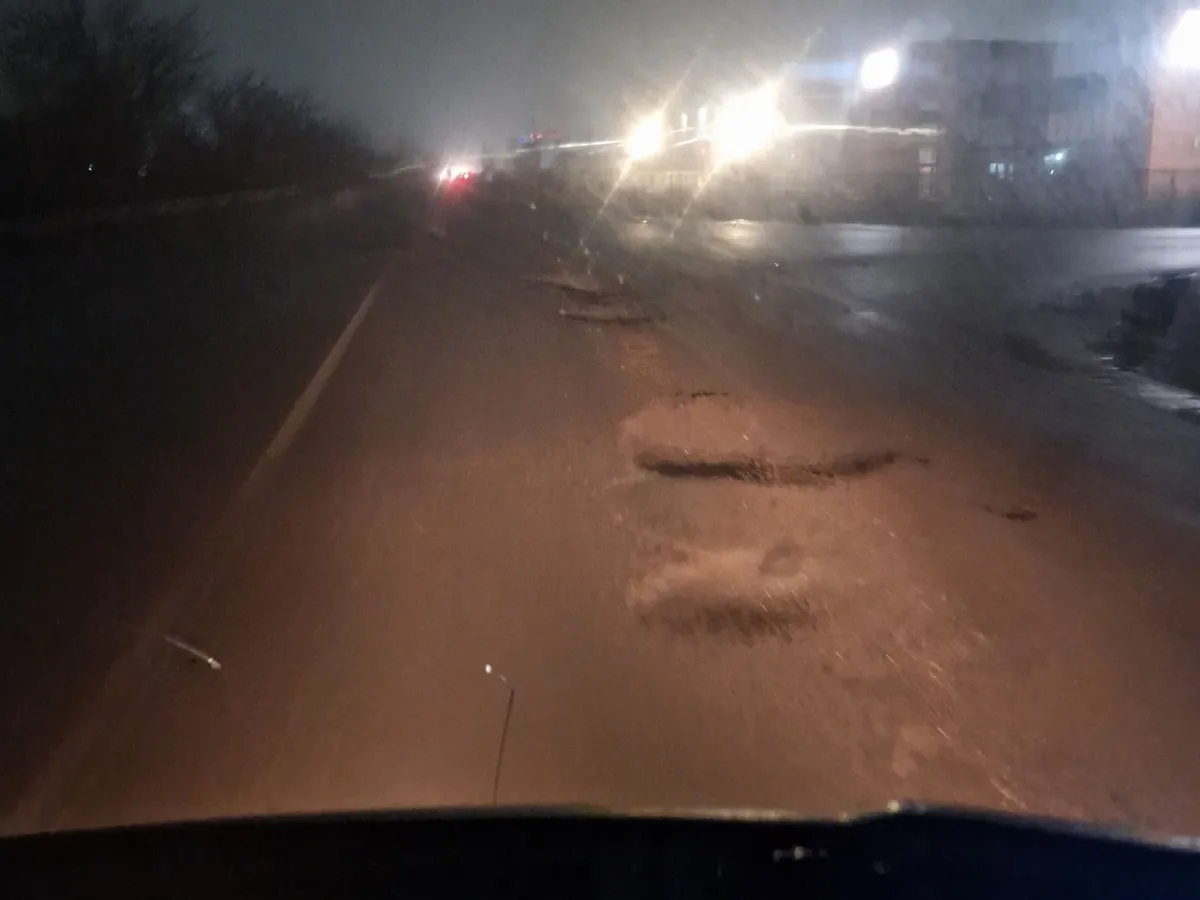 Gropi pe Centura București în zona Pantelimon - Foto: Facebook / Info Trafic Bucuresti si Ilfov