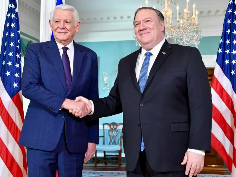 Mike Pompeo și Teodor Meleșcanu     Foto: Cont Flickr – U.S. Department of State