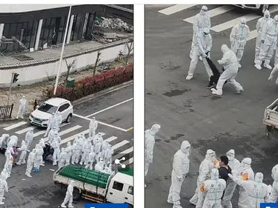 Poliția Covid din Shanghai blochează locuitorii trei săptămâni fără mâncare/foto: weibo