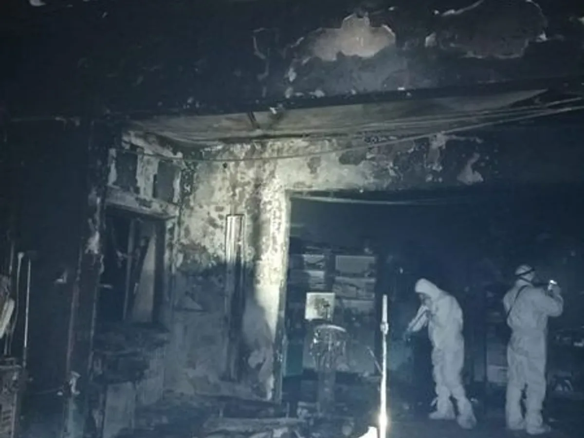 Secția ATI arsă, de la SJU Neamț. Sursa foto: Exploziv TV/ Facebook