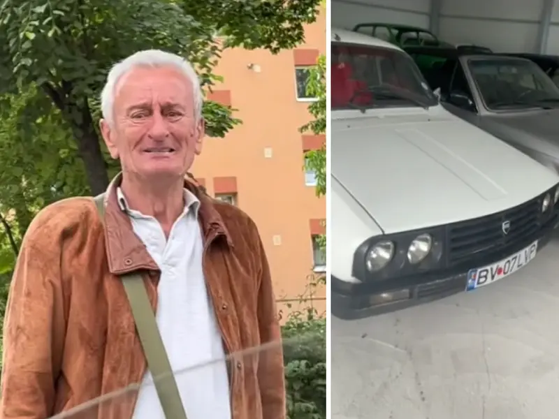 Un bătrân, în lacrimi după ce și-a vândut Dacia cumpărată în '89 - Foto: Tik-Tok/ @norocelalexebuzdu