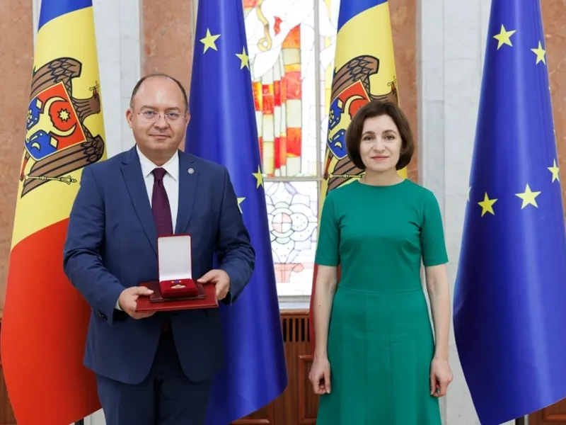 Bogdan Aurescu și Maia Sandu - Foto: presedinte.md