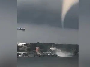 Fenomen meteo rar, în Kiel. FOTO: captură video