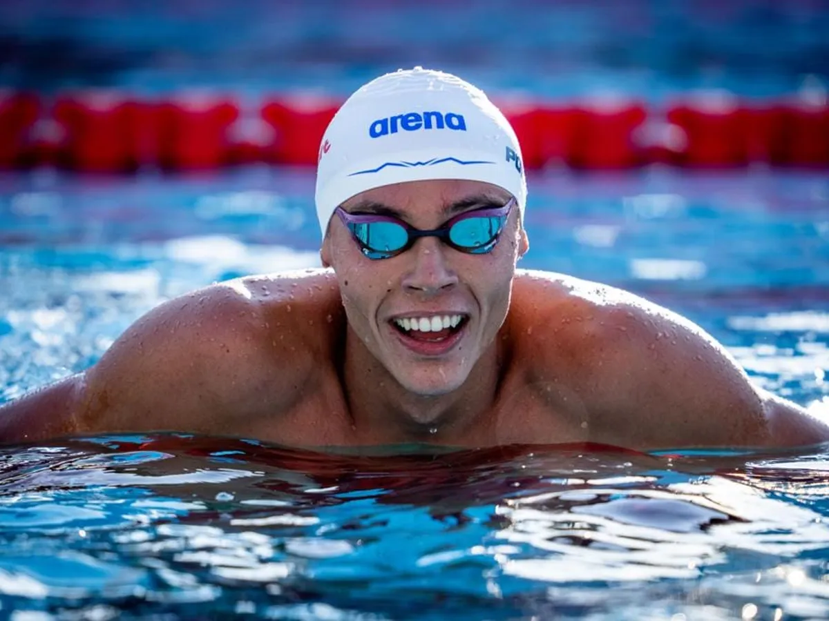 David Popovici, din nou „pe val”. S-a calificat în semifinalele europene la înot cu cel mai bun timp - Foto: Facebook/ David Popovici