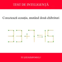 TEST DE INTELIGENȚĂ Corectează ecuația 33+7=15, mutând două chibrituri. Ai 12 secunde - Foto: Colaj Newsweek / mindyourlogic.com