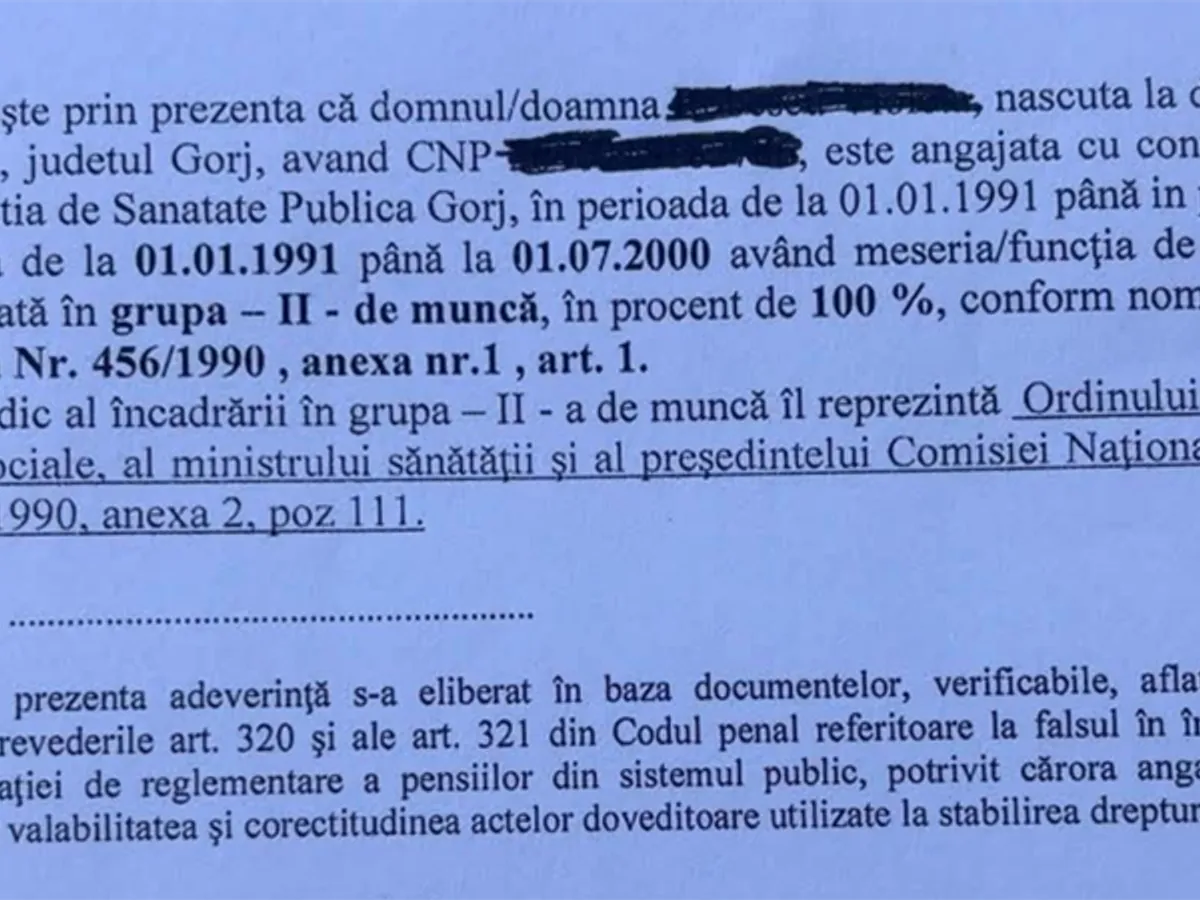Adeverință - Foto: Facebook