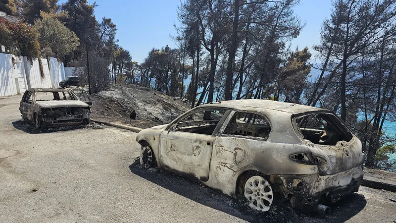Mașini arse &icirc;n Halkidiki - Foto: Newsweek Rom&acirc;nia