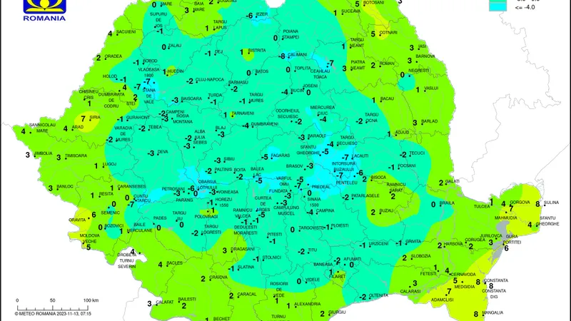 Temperaturi negative ]în marile orașe - Foto: FACEBOOK / Meteoplus