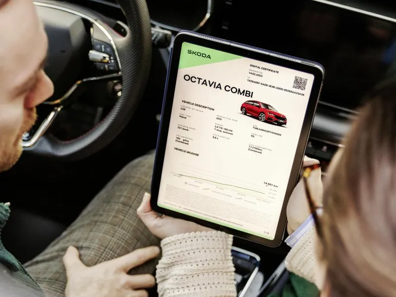 Coșmar, pentru samsari. Skoda generează un certificat digital în care se văd kilometrii mașinii - Foto: Skoda