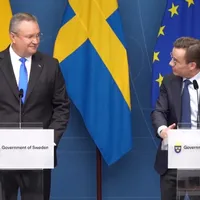 Nicolae Ciucă și Ulf Kristersson - Foto: captură video