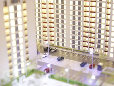 Machetă de dezvoltare imobiliară la un târg de profil - INQUAM PHOTOS/Octav Ganea