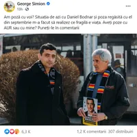Simion le-a cerut fanilor săi să posteze imagini cu el. Ultimul politician care a făcut acest lucru a fost Vlad Voiculescu. Sursa imagine: Facebook