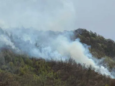 Incendiu de proporții la Cetățeni, Argeș: flăcări pe 10 hectare, elicopter Black Hawk în acțiune - FOTO: ISU (imagine cu rol ilustrativ)