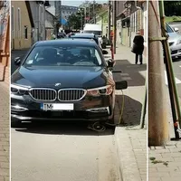 BMW încărcat cu prelungitorul tras pe stâlp / Foto: renasterea.ro