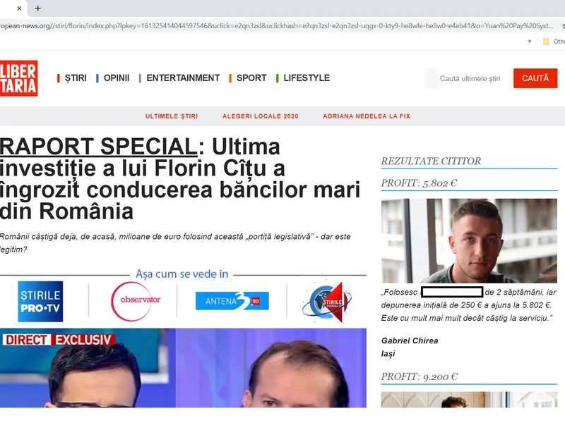 Un interviu fals cu Florin Cîțu, folosit pentru a promova o escrocherie cu bitcoini