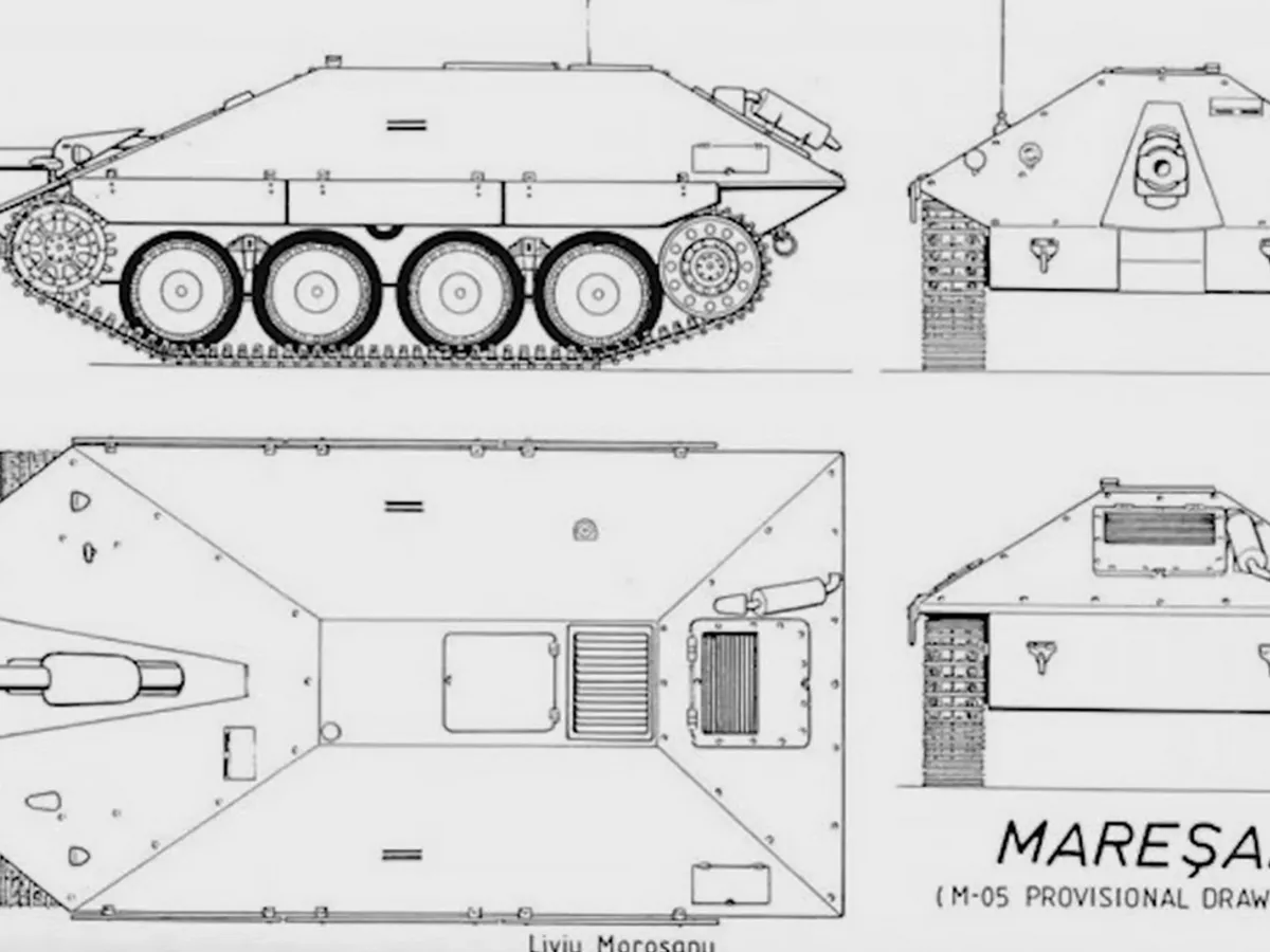 Schița prototipului de tancuri M-05 - Foto: captură video