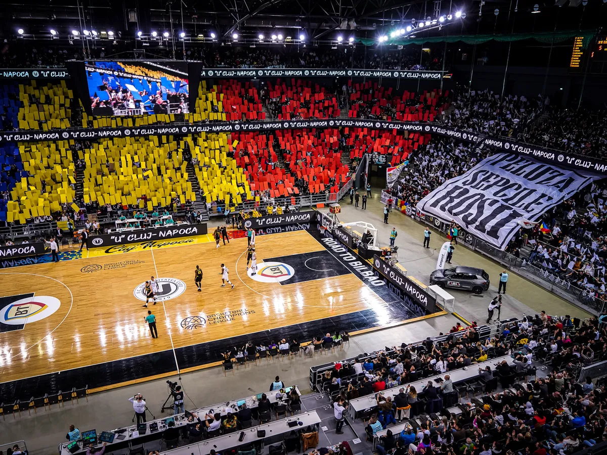 U-BT Cluj-Napoca a învins MHP Riesen Ludwigsburg în sferturile Ligii Campionilor. / Foto: U-BT Cluj-Napoca, Facebook