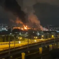 Incendiu de proporții la un depozit de petrol din Soci, după un atac ucrainean. - Foto: X